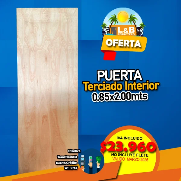 Puerta de Terciado Interior 2,00*0,85