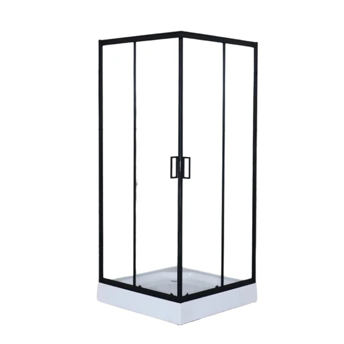 Cabina ducha Elegance Medium 80x80x200 cuadrada negra