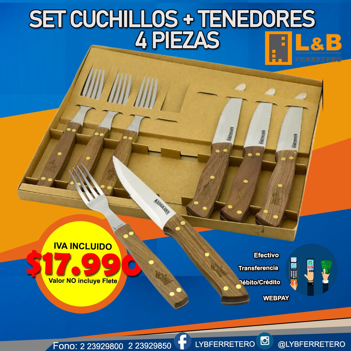 Set Cuchillos + Tenedores x4 piezas