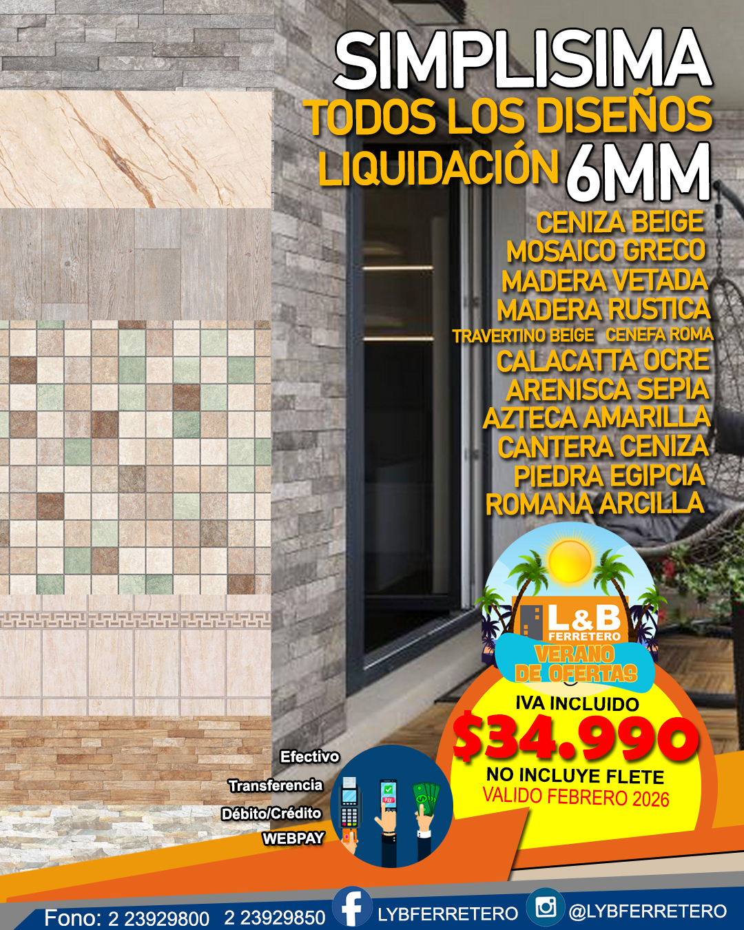 Simplisima Ceramica CENIA Beige 6MM 1.20x2.40