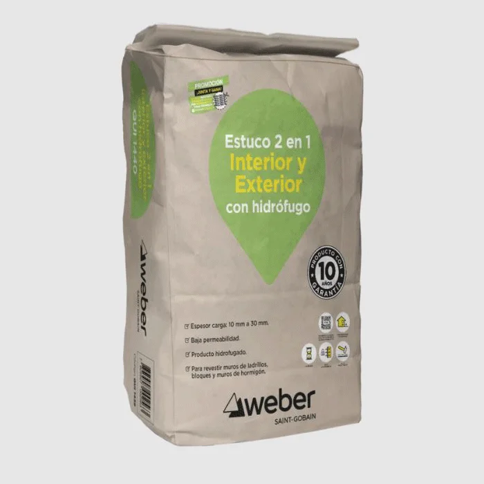 MORTERO ESTUCO 25KG 2 EN 1 WEBER