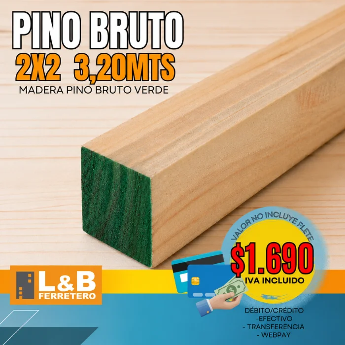 Pino Bruto 2x2 3.2 mt