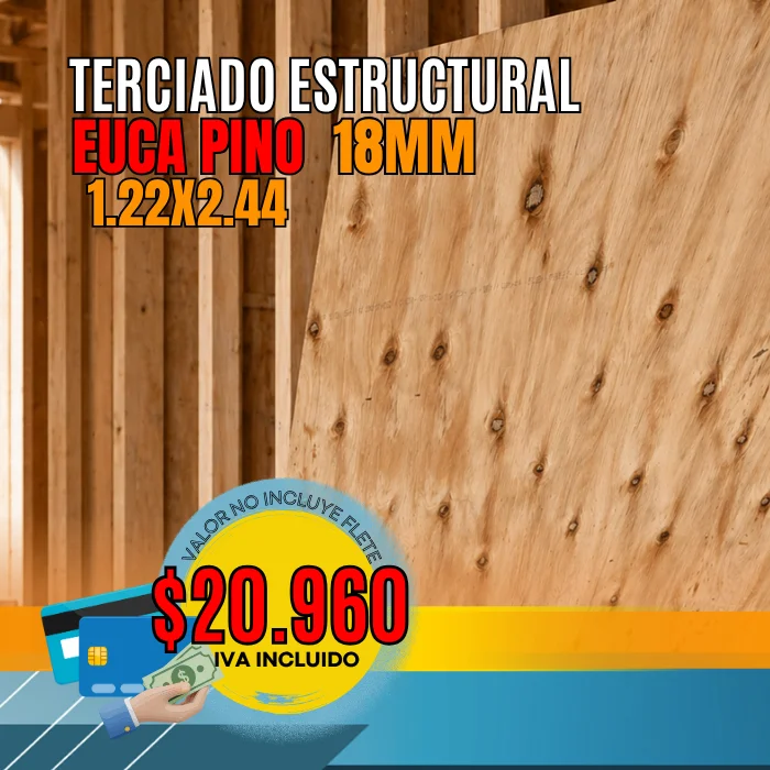 Terciado Estructural  EUCA PINO 18mm 1,22x2,44
