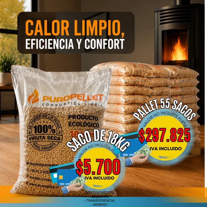 PALLET DE PELLET 55 SACOS DE 18KG