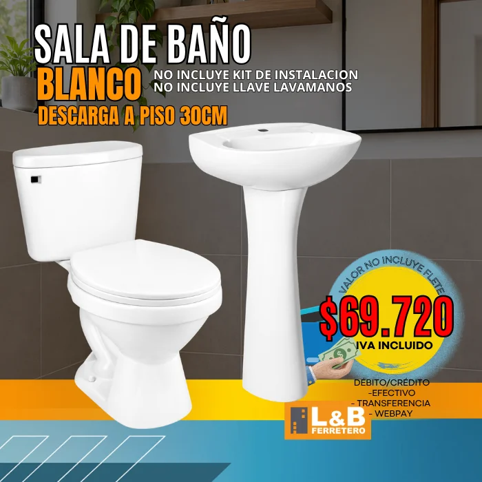 SALA DE BAÑO ECOLINE BLANCO 30CM