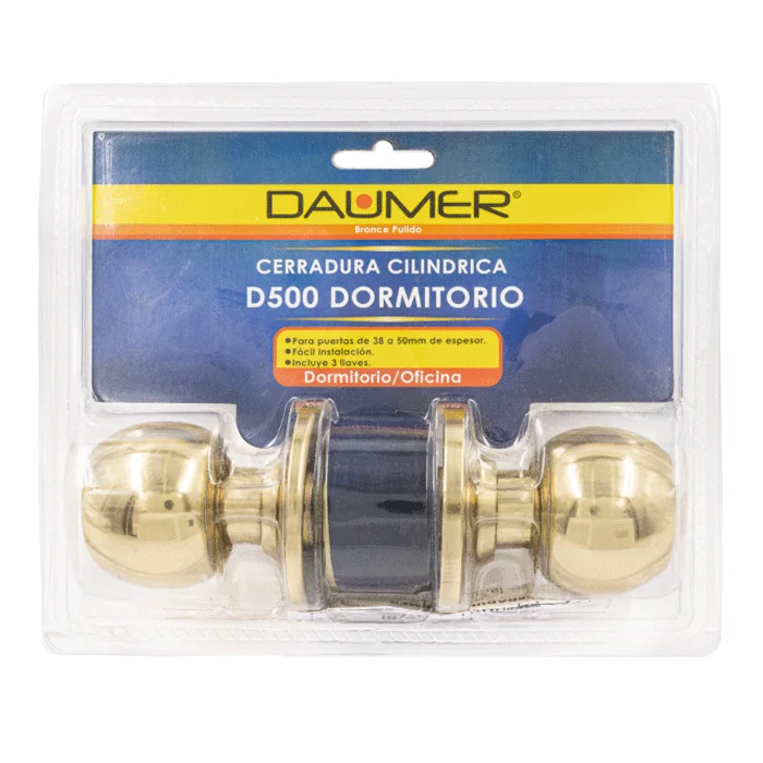 Cerradura  Dormitorio Bronce Brillante MOD.D-500