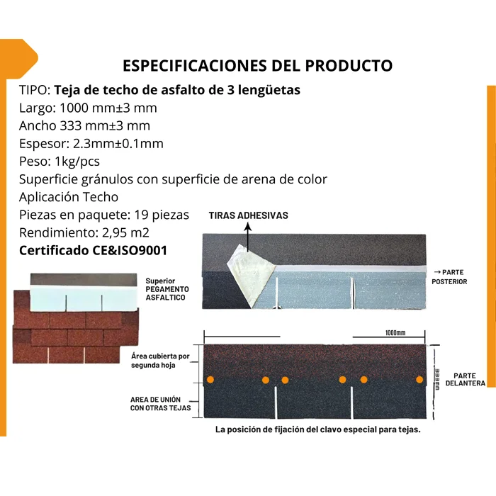 Teja Asfáltica Café Chocolate Paquete 2,95m2