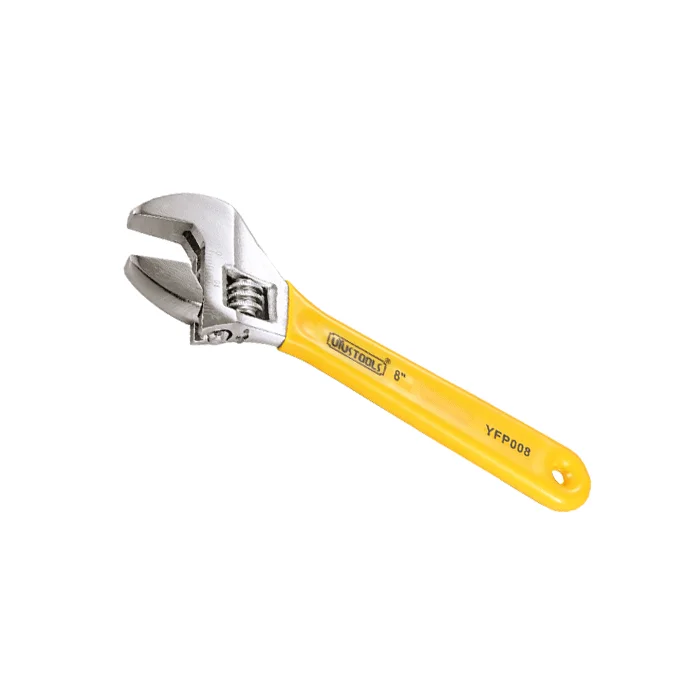 LLAVE FRANCESA MANGO PLASTICO 8" AMARILLO